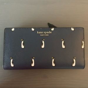 Kate Spade Penguin Large Slim Bifold Wallet - Navy